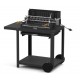 Le Marquier Mendy Black Steel Barbecue with Cart and Rotisserie