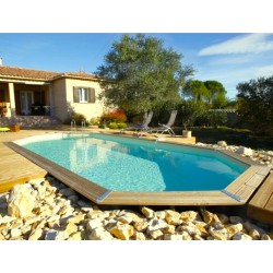 Piscine Bois Ubbink Azura 400x610 H120cm Liner bleu