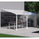 Olympia 3x5,46 m Wandpergola aus Weißaluminium und Canopia Polycarbonat
