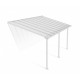 Pergola addossata Olympia 3x4,25m in alluminio bianco e Canopia in policarbonato