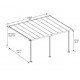 Pérgola de parede Olympia 3x4,25m em alumínio branco e policarbonato Canopia