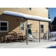 Olympia 3x4.25m white aluminium and Canopia polycarbonate wall-mounted pergola