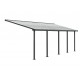 Pérgola de parede Olympia 3x4,25m em alumínio branco e policarbonato Canopia