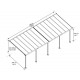 Olympia 3x8,60m wandpergola met grijs aluminium en Canopia polycarbonaat