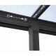 Olympia 3x8,60m wandpergola met grijs aluminium en Canopia polycarbonaat