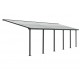 Olympia 3x9,15 m Wandpergola aus grauem Aluminium und Canopia Polycarbonat