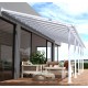 Pergola addossata Olympia 3x9,71m in alluminio bianco e Canopia in policarbonato