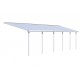 Pergola addossata Olympia 3x9,71m in alluminio bianco e Canopia in policarbonato