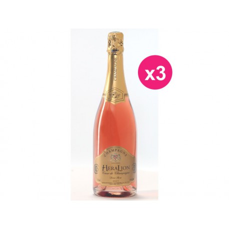 O desejo HeraLion de champanhe Brut Rosé (caixa de 3)