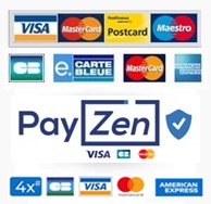 Visa, CB, MasterCard, 3-D S, Maestro, Amex, Transfert, Paypal, Stripe, Viva, PayZen, Delupay, Klarna, Amazon Pay, 2X 4X 6X